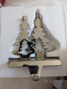 Dillards Silber Teller Strumpf Halter Aufhänger Weihnachtsbäume offene Box Neu - Bild 1 von 4