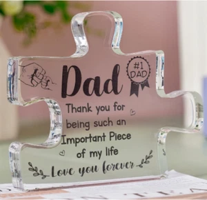 Gifts for Dad, Christmas Gifts for Dad, Fathers Day Gift, Acrylic Puzzle Piece - Picture 1 of 6