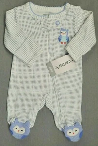 New Baby Girl Clothes Carter's Preemie Polka Dot Owl Footed Sleep N Play Outfit - Picture 1 of 3