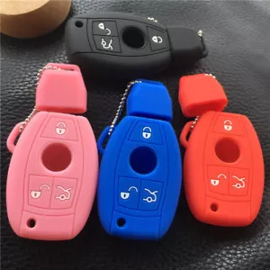 Fit Mercedes Benz C E S 3 Button Remote Smart Key Fob Silicone Skin Case Cover - Picture 1 of 23