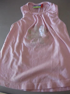 Shirt, Achselshirt Gr. 116 Rücken gesmokt, Rosa, Motiv Silberfarben, sehr schön - Bild 1 von 4