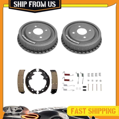 Rear Brake Drums & Brake Shoes Hardware Spring Kit For Ford Mustang 1989-1992 - Image 1 of 4