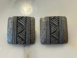 Pendientes cuadrados modernistas vintage cara stimmel años 80 mujer trabajadora oficina - Imagen 1 de 7
