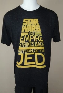 STAR WARS RETURN OF THE JEDI LG LARGE  BLACK SPECKLED  MOVIE MENS TEE SHIRT NEW - Picture 1 of 1