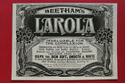 WL12c) Werbung M Beetham & Son 1905 Larola Skin Haut Creme Cheltenham England UK