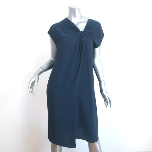 Abito annodato asimmetrico Maison Margiela blu scuro poliestere taglia 44