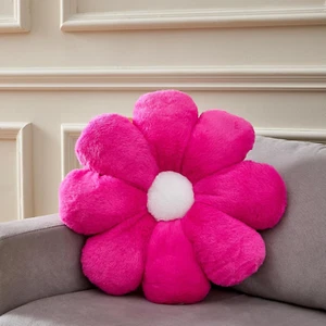 17.7In Cute Deep Pink Daisy Flower Shaped Kids Throw Pillow Flower Throw Pillow - Picture 1 of 12