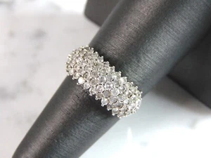 Womens Vintage Estate 10K White Gold Diamond Ring, 2.9g E2990 - Picture 1 of 5