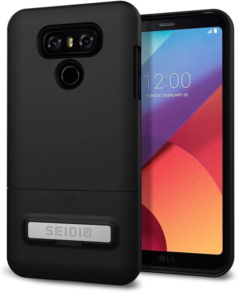 Funda para teléfono LG G6 negra Sedio Surface cubierta con soporte doble protección OEM Foto 1 de 4