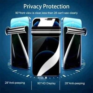 Protector de pantalla de hidrogel de privacidad 3 piezas para Apple iPhone 16 15 14 13 Pro Max Plus - Imagen 1 de 6