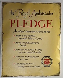 The Royal Ambassador Pledge Vintage Sin Marco 10" x 8" - Imagen 1 de 2