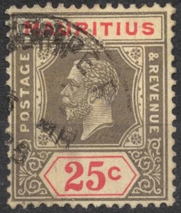 SG199d Sn:#154a 1921 25 c MAURICIO Rey Jorge V (1913-1922), usado - Imagen 1 de 2