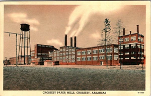 ARKANSAS - CROSSETT PAPER MILLS - WATER TOWER - OLD POSTCARD - Picture 1 of 2