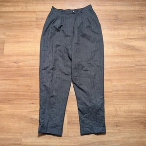 VTG Lauren Ralph Lauren Womens Dress Pants Size 6 Gray Striped Wool Made In USA - Picture 1 of 10