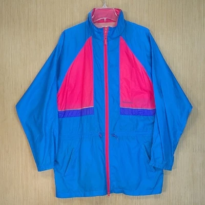 Chaqueta cortavientos retro vintage Reebok Colorblock con capucha cremallera para hombre grande Foto 1 de 4