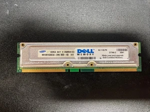 256MB 800-40 1RX8 RAMBUS RDRAM RIMM 184PIN ECC NON-REG SINGLE RANK CHANNEL 32X8 - Picture 1 of 1