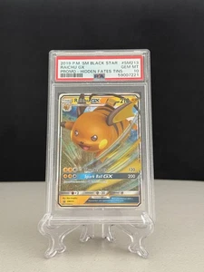 2019 POKEMON SM BLACK STAR PROMO HIDDEN FATES TINS #SM213 RAICHU GX PSA 10 - Picture 1 of 1