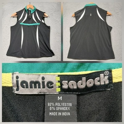 Jamie Sadock Golf Top Women's M Black Sleeveless Zip Mock Neck - Image 1 of 4