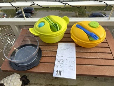 Tupperware Salat to go 1L mit Besteck und Dressingbehälter  - Bild 1 von 4
