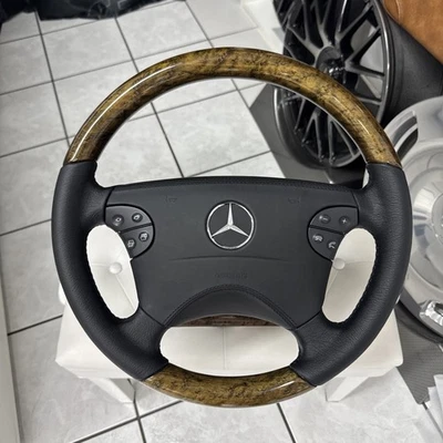 Mercedes-Benz Legno Volante IN Pelle W210 W208 Pernice E55 Clk55 AMG Mopf Foto 1 de 4
