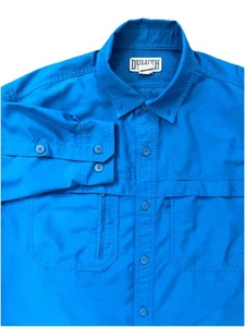 Duluth Trading Shirt Mens Large Blue CoolPlus Action Fishing Hiking Outdoor L/S - Picture 1 of 8