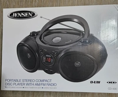 Reproductor de CD de radio Jensen CD-490 - negro nuevo en caja Foto 1 de 4
