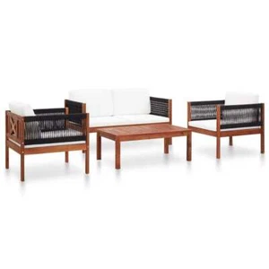 vidaXL 4 Piece Garden Lounge Set Solid Acacia Wood - Picture 1 of 9