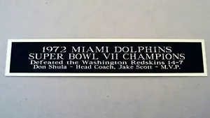 Targa Miami Dolphins Super Bowl 7 per una targa fotografica calcio 1,5" x 8" - Foto 1 di 12