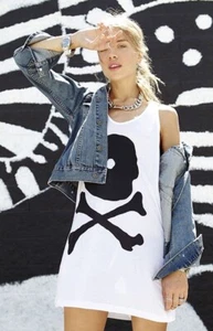 Cheap monday skull and crossbone vest dress XS BNWT black and white - Picture 1 of 6