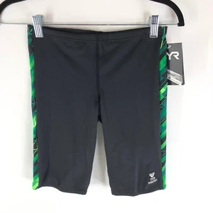 TYR Mens Echo Dash Jammer Swimwear Bottoms Shorts Drawstring Green Black 32 S - Picture 1 of 9
