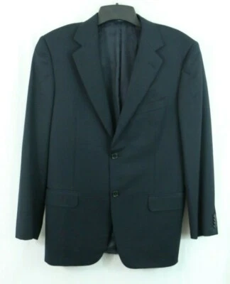 Abrigo Blazer Deportivo Ermenegildo Zegna 42L Azul Marino 2 Botones Lujo Chaqueta RAYON Foto 1 de 4