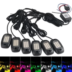 Pure RGB LED Rock Lights12 Pods - Waterproof LED Underglow Underbody Glow Lamp - Picture 1 of 14