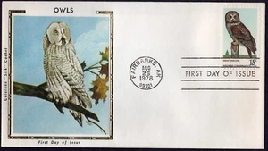 Scott #1760 (1763a) Owls (08/26/78) Colorano Silk FDC Fairbanks AK - Picture 1 of 2