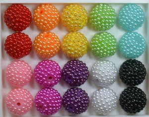 20 mm gemischte Farben Beere Acryl klobig Kaugummi Perlen 20 Stck. Menge - Bild 1 von 2