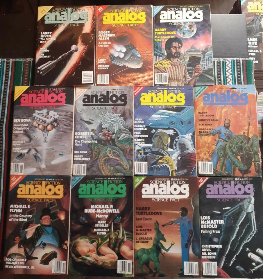 Analog Science Fiction/Science Fact (Astounding) Magazine Lot (11) 1987 Like New - Image 1 of 2