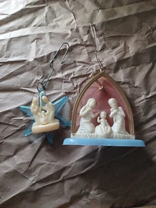 Vintage The Nativity Jesus Virgin Mary Saint Joseph Plastic Ornament - Picture 1 of 7
