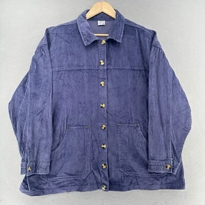 90s Corduroy Baggy Chore Coat Indigo Designs For Debbie Plus SZ 28 2XL VTG SK8 - Picture 1 of 7