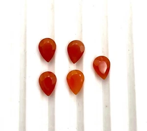 Natural Carnelian Pear Cut Loose Gemstone Lot 5 Pcs 5*7 MM 3 CT - Picture 1 of 4