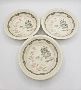 Coloroll England Steingut Schalen grün und rosa Pagode und Blumen Set 3 - Bild 1 von 3