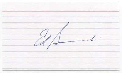Ed Barnowski Signed 3x5 Index Card Autographed Signature Baltimore Orioles MLB - Image 1 of 2