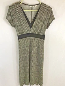 Cato Negro Blanco Manga Corta, Corbata en la espalda Tamaño del vestido Pequeña carrera casual (T * - Imagen 1 de 6