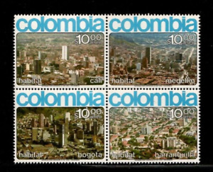 Colombia 1976 - City Architecture - Block of 4 Stamps - Scott #629a - MNH