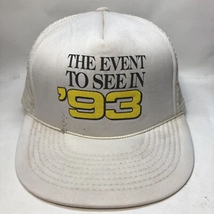 Vintage The Event To See In 93 White Mesh Foam Snapback Trucker Hat Cap - Picture 1 of 8