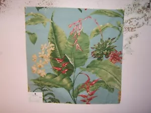 Duralee, Bromeliad Beauty, Floral Remnant, 25.50" W X 25.50" L, Color Sky Blue - Picture 1 of 1
