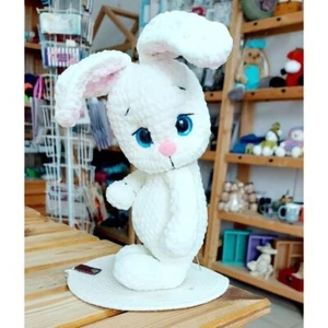 Large Handmade Bunny Rocking Toy – Soft Crochet Plush Rabbit – Easter Gift - Picture 1 of 7