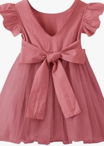 NEW Twkioue Toddler Girl's Tutu Tulle Ruffle Back Bowknot Dress Size 6/7 - Picture 1 of 1