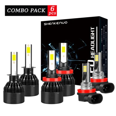 For Ford Fiesta 2014-2017 Led Headlight Hi/Lo+Fog light Combo Bulbs White 6PCS - Image 1 of 4