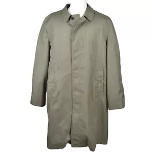 Vintage 70s Windbreaker by Van Heusen Trench Over Coat Men 42L Green Plaid Liner - Picture 1 of 12