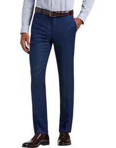 Joseph Abboud Mens Slim Fit Dress Pants Size 32 NWT Bright Blue 100% Wool Slacks - Picture 1 of 9
