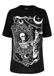 Camisa gótica de gran tamaño con espejo restyle, negra - Imagen 1 de 4